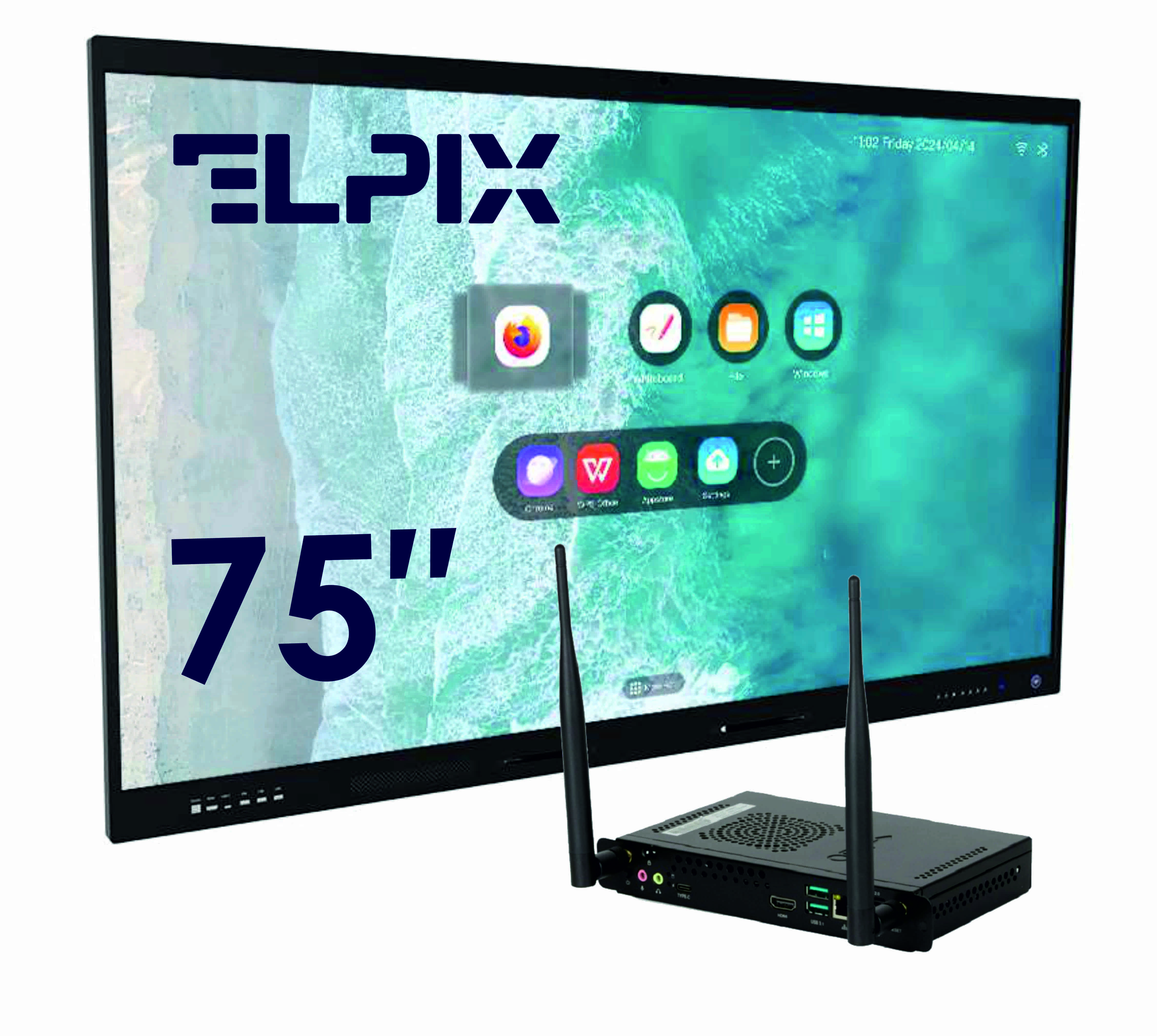 Інтерактивна панель Elpix Z3 75" (75Z3ADV311D2), OPS ПК (i7 13Gen/16/512/W11Pro), настінне кріплення